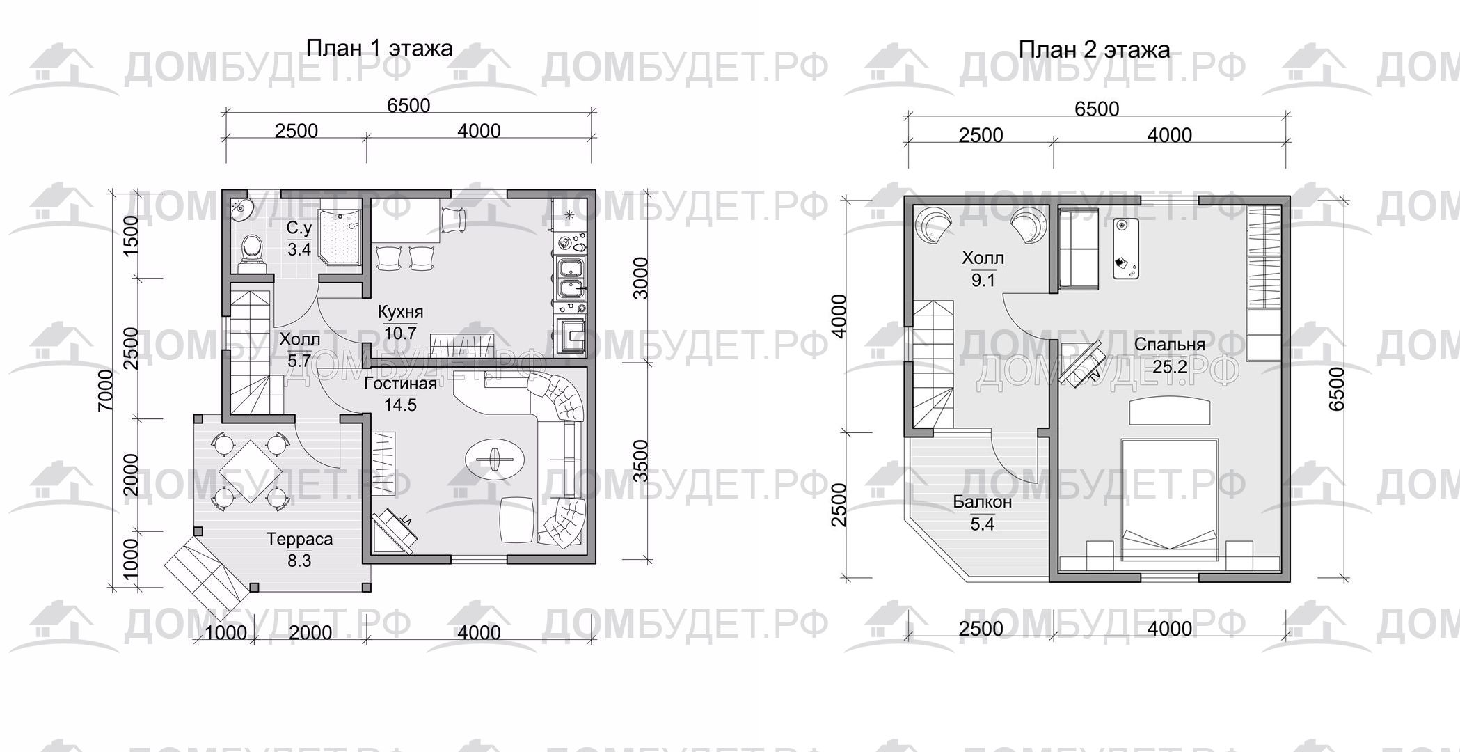 Проект каркасного дома с верандой и террасой на втором этаже Д-10 заказать  в Санкт-Петербурге